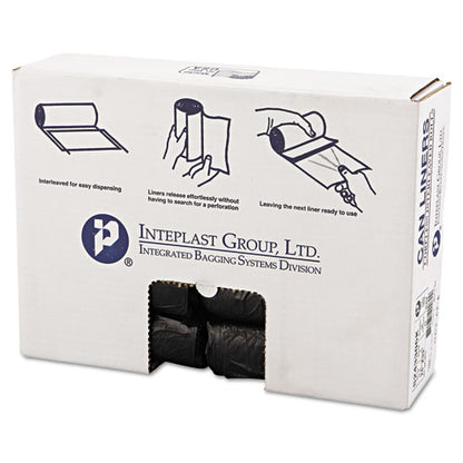 High-density Commercial Can Liners, 16 Gal, 6 Mic, 24" X 33", Black, 50 Bags/roll, 20 Interleaved Rolls/carton