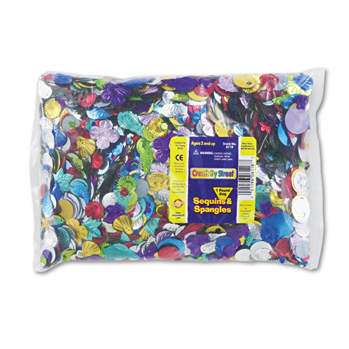 Sequins And Spangles Classroom Pack, Assorted Metallic Colors, 1 Lb/pack