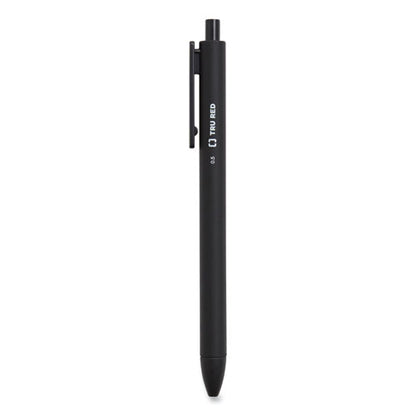 Quick Dry Gel Pen, Retractable, Fine 0.5 Mm, Black Ink, Black Barrel, 5/pack