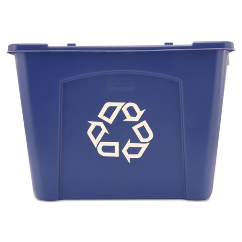 Stacking Recycle Bin, 14 Gal, Polyethylene, Blue