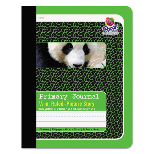 Primary Journal, D'nealian K, Zaner-bloser 1, Manuscript Format, Green Cover, (100) 9.75 X 7.5 Sheets