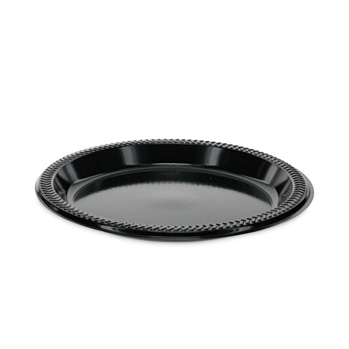 Prairieware Impact Plastic Dinnerware, Plate, 8.88" Dia, Black, 400/carton