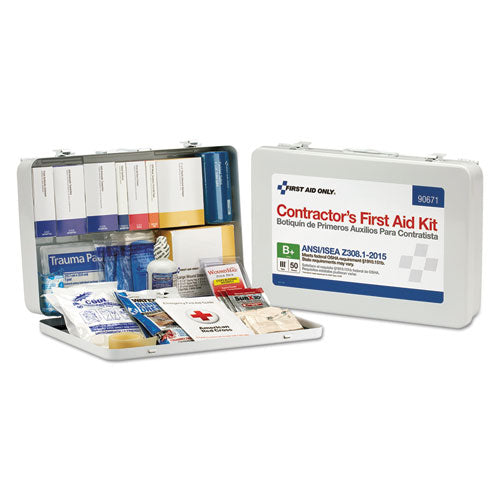 Contractor Ansi Class B First Aid Kit For 50 People, 254 Pieces, Metal Case