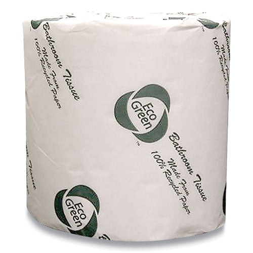 Recycled 2-ply Standard Toilet Paper, Septic Safe, White, 600 Sheets/roll, 48 Rolls/carton