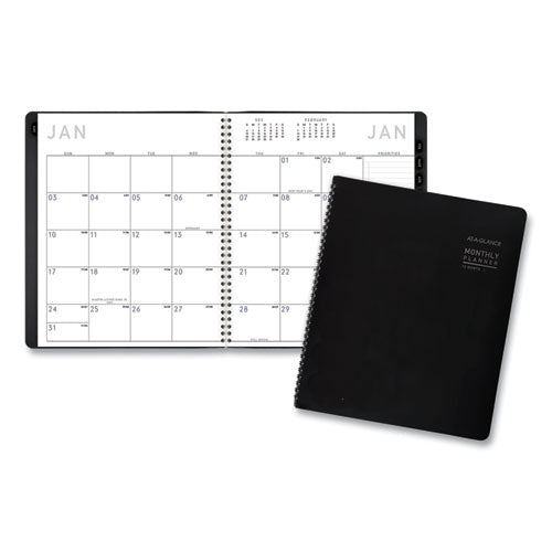 Contemporary Monthly Planner, Premium Paper, 11 X 9, Black Cover, 12-month (jan To Dec): 2024