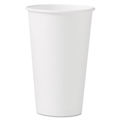 Single-sided Poly Paper Hot  Cups, 16 Oz, White, 50 Sleeve, 20 Sleeves/carton