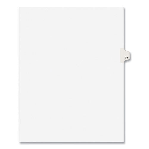 Preprinted Legal Exhibit Side Tab Index Dividers, Avery Style, 10-tab, 34, 11 X 8.5, White, 25/pack, (1034)