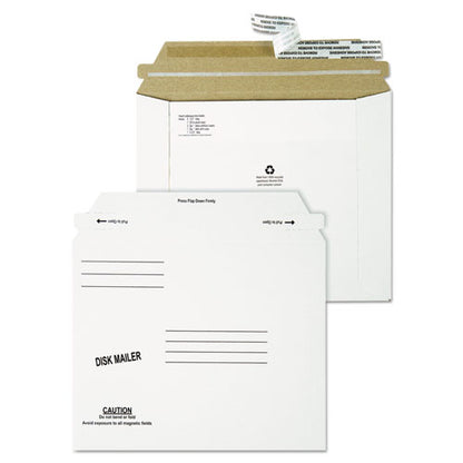 Economy Disk/cd Mailer For Cds/dvds, Square Flap, Redi-strip Adhesive Closure, 7.5 X 6.06, White, 100/carton