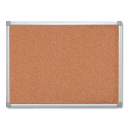 Earth Cork Board, 24 X 18, Tan Surface, Silver Aluminum Frame