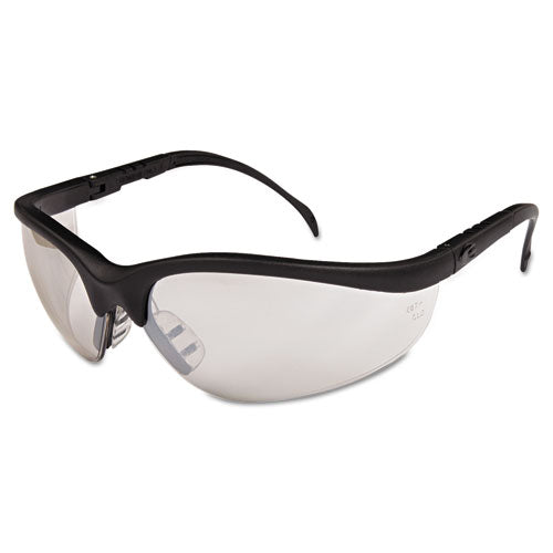 Klondike Safety Glasses, Black Matte Frame, Clear Mirror Lens, 12/box