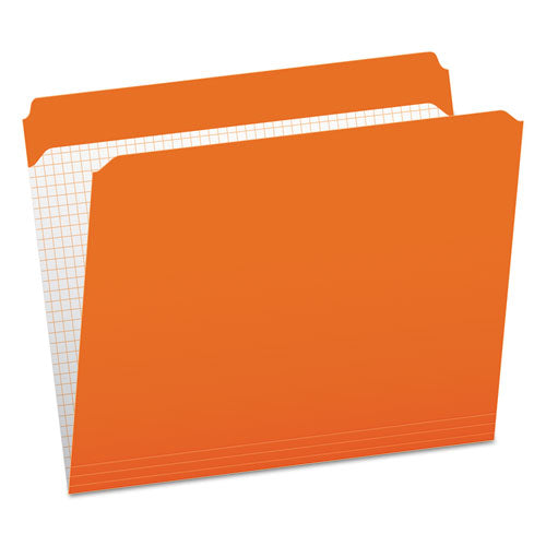 Double-ply Reinforced Top Tab Colored File Folders, Straight Tabs, Letter Size, 0.75" Expansion, Orange, 100/box