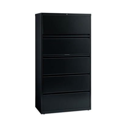 Lateral File Cabinet, 5 Letter/legal/a4-size File Drawers, Black, 36 X 18.62 X 67.62