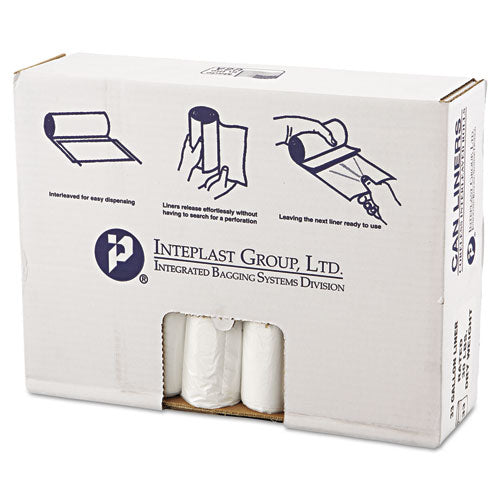 High-density Commercial Can Liners Value Pack, 33 Gal, 10 Mic, 33" X 39", Clear, 25 Bags/roll, 20 Interleaved Rolls/carton