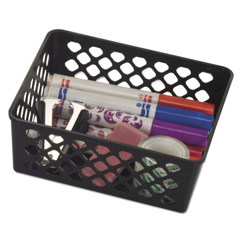 Recycled Supply Basket, Plastic, 6.13 X 5 X 2.38, Black, 3/pack