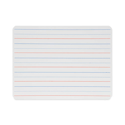 Magnetic Two-sided Red And Blue Ruled Dry Erase Board, 12 X 9, Ruled White Front/unruled White Back, 12/pack