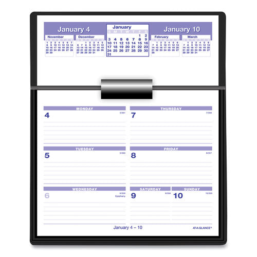 Flip-a-week Desk Calendar And Base, 7 X 5.5, White Sheets, 12-month (jan To Dec): 2024