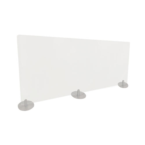 Desktop Free Standing Acrylic Protection Screen, 59 X 5 X 24, Frost