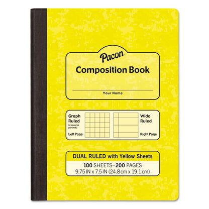 Composition Book, Wide/legal Rule, Yellow Cover, (100) 9.75 X 7.5 Sheets