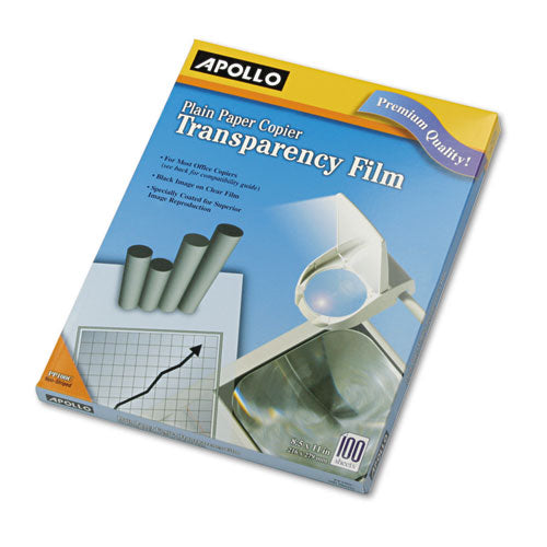 Plain Paper Transparency Film, 8.5 X 11, Black On Clear, 100/box