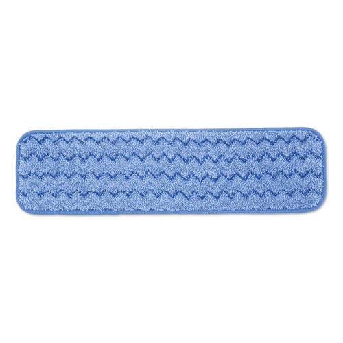 Microfiber Wet Room Pad, Split Nylon/polyester Blend, 18", Blue, 12/carton