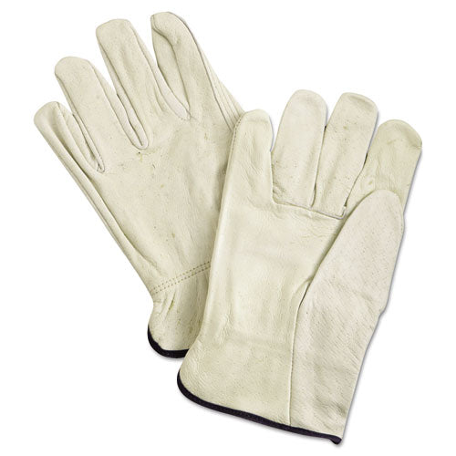 Unlined Pigskin Driver Gloves, Cream, X-large, 12 Pairs