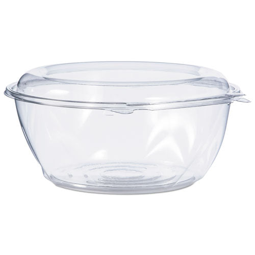 Tamper-resistant, Tamper-evident Bowls With Dome Lid, 64 Oz, 8.9" Diameter X 4"h, Clear, Plastic, 100/carton