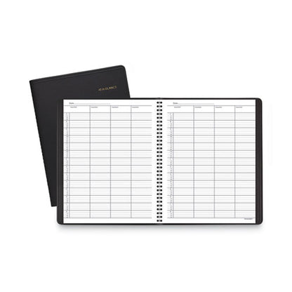 Four-person Group Undated Daily Appointment Book, 10.88 X 8.5, Black Cover, 12-month (jan To Dec): Undated