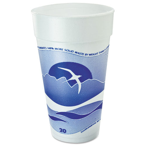 Horizon Hot/cold Foam Drinking Cups, 20 Oz, Printed, Blueberry/white, 25/bag, 20 Bags/carton