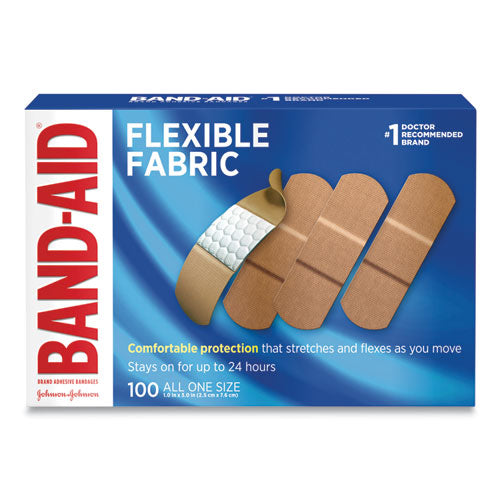 Flexible Fabric Adhesive Bandages, 1 X 3, 100/box