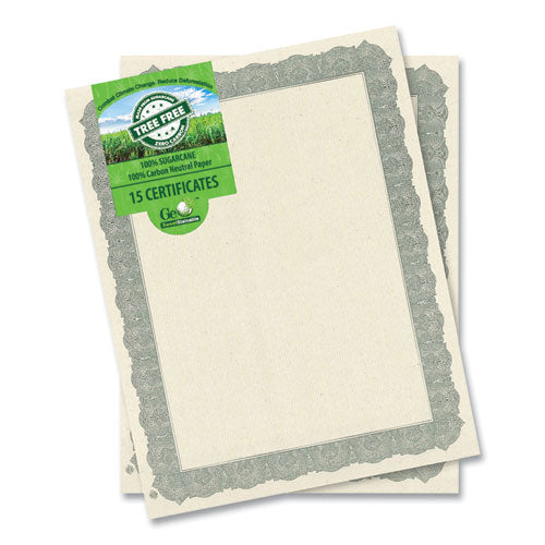 Award Certificates, 8.5 X 11, Natural With Silver Braided Border. 15/pack