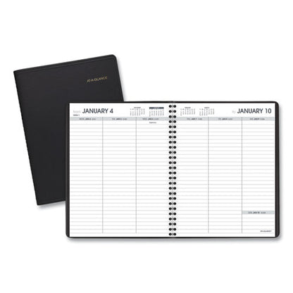 Weekly Planner Ruled For Open Scheduling, 8.75 X 6.75, Black Cover, 12-month (jan To Dec): 2024