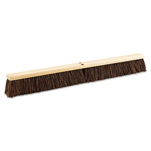 Floor Brush Head, 3.25" Brown Palmyra Fiber Bristles, 36" Brush