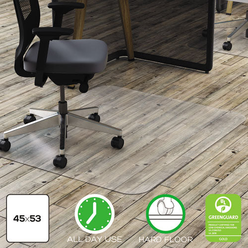 All Day Use Chair Mat - Hard Floors, 45 X 53, Rectangle, Clear