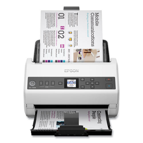 Ds-730n Network Color Document Scanner, 600 Dpi Optical Resolution, 100-sheet Duplex Auto Document Feeder