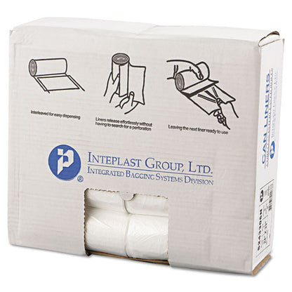 High-density Commercial Can Liners, 16 Gal, 6 Mic, 24" X 33", Natural, 50 Bags/roll, 20 Interleaved Rolls/carton