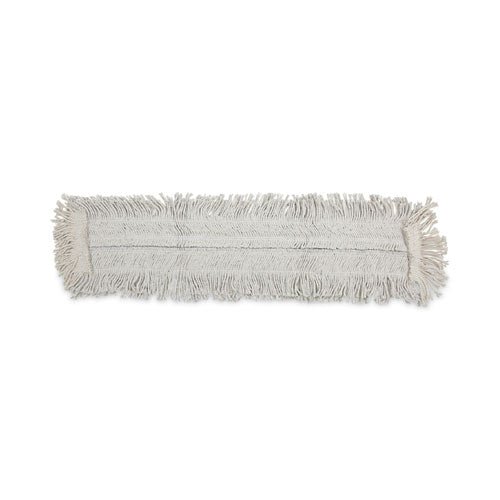 Disposable Dust Mop Head W/sewn Center Fringe, Cotton/synthetic, 36w X 5d, White