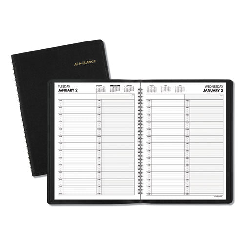 Two-person Group Daily Appointment Book, 11 X 8, Black Cover, 12-month (jan To Dec): 2024