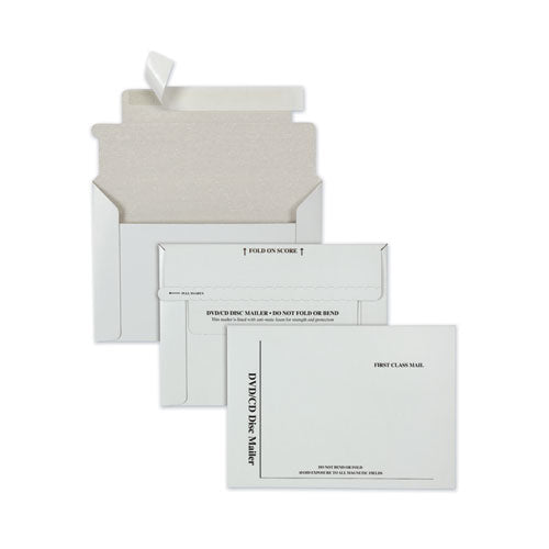 Disk/cd Foam-lined Mailers For Cds/dvds, Square Flap, Redi-strip Adhesive Closure, 8.5 X 6, White, 25/box