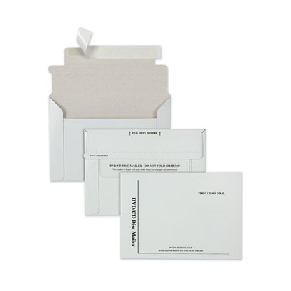 Disk/cd Foam-lined Mailers For Cds/dvds, Square Flap, Redi-strip Adhesive Closure, 8.5 X 6, White, 25/box