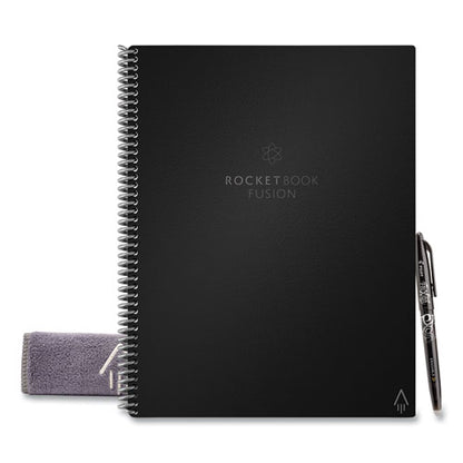 Fusion Smart Notebook, Seven Assorted Page Formats, Black Cover, (21) 11 X 8.5 Sheets