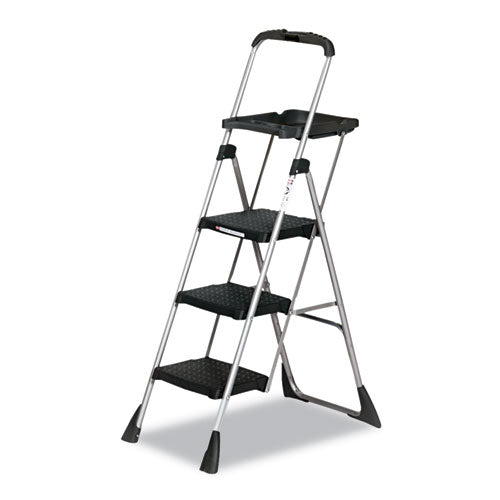 Max Work Platform, 55" Working Height, 225 Lb Capacity, 3 Steps, Steel, Black