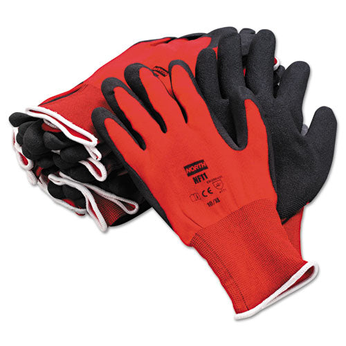 Northflex Red Foamed Pvc Gloves, Red/black, Size 10/x-large, 12 Pairs