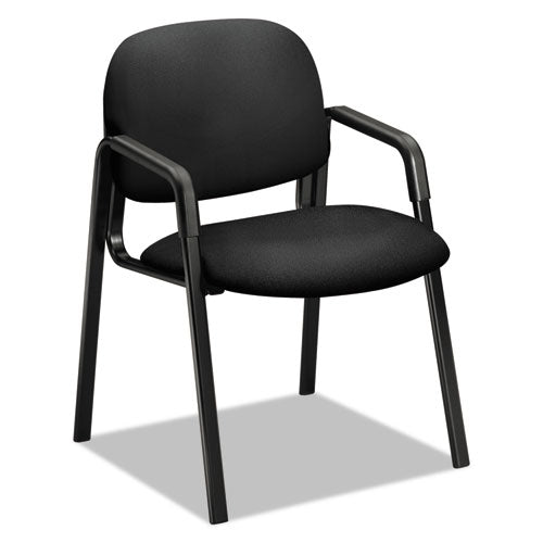 Solutions Seating 4000 Series Leg Base Guest Chair, Fabric Upholstery, 23.5" X 24.5" X 32", Black Seat/back, Black Base