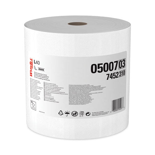 L40 Towels, Jumbo Roll, 12.5 X 12.2, White, 750/roll