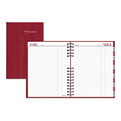 Coilpro Daily Planner, 10 X 7.88, Red Cover, 12-month (jan To Dec): 2024