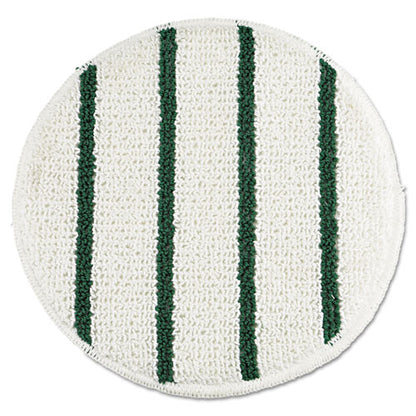 Low Profile Scrub-strip Carpet Bonnet, 19" Diameter, White/green