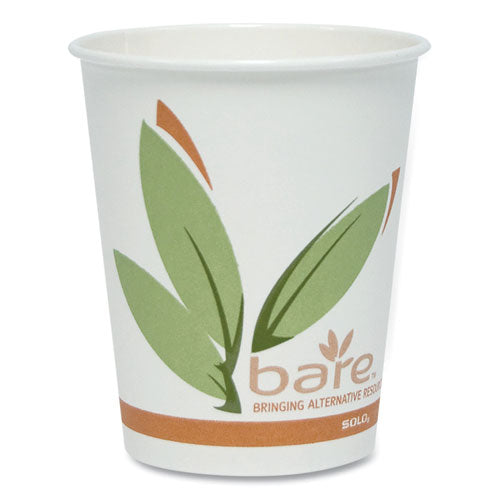 Bare Eco-forward Recycled Content Pcf Paper Hot Cups, Proplanet Seal, 10 Oz, Green/white/beige, 1,000/carton