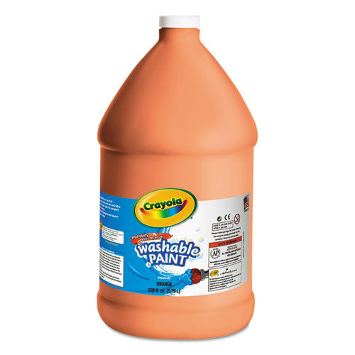 Washable Paint, Orange, 1 Gal Bottle