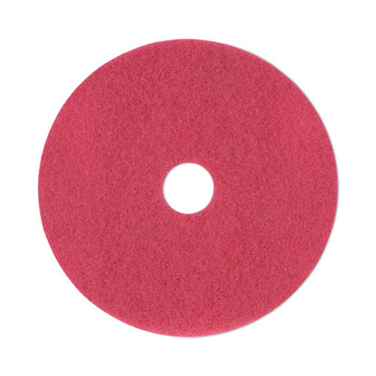 Buffing Floor Pads, 19" Diameter, Red, 5/carton