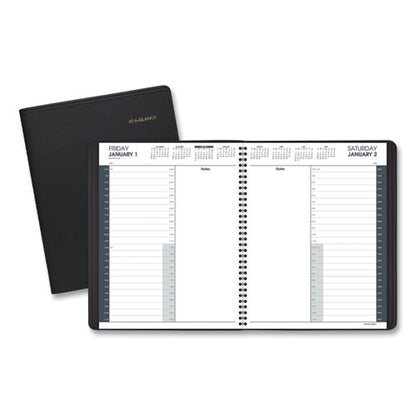 24-hour Daily Appointment Book, 11 X 8.5, Black Cover, 12-month (jan To Dec): 2024